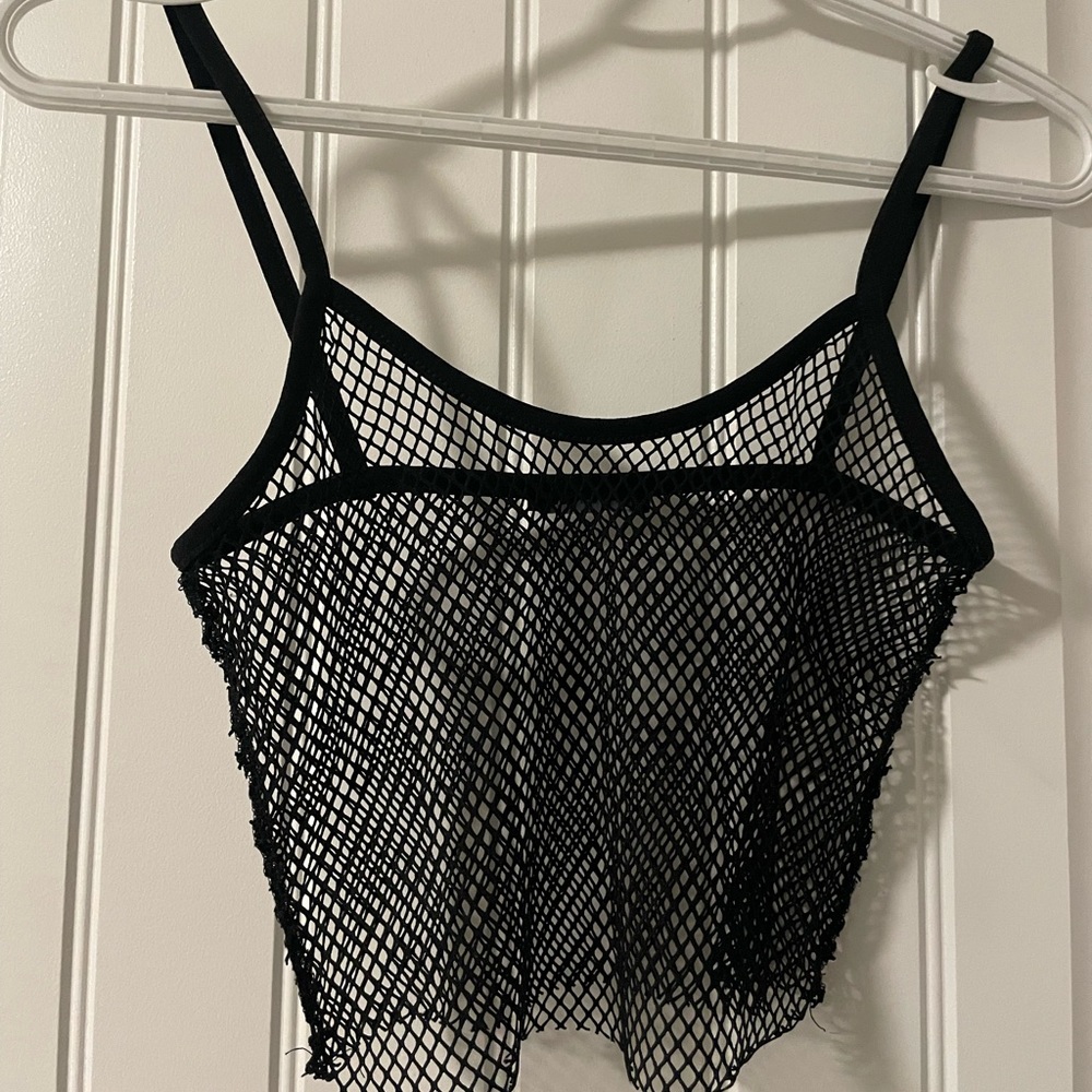 Fishnet cropped top